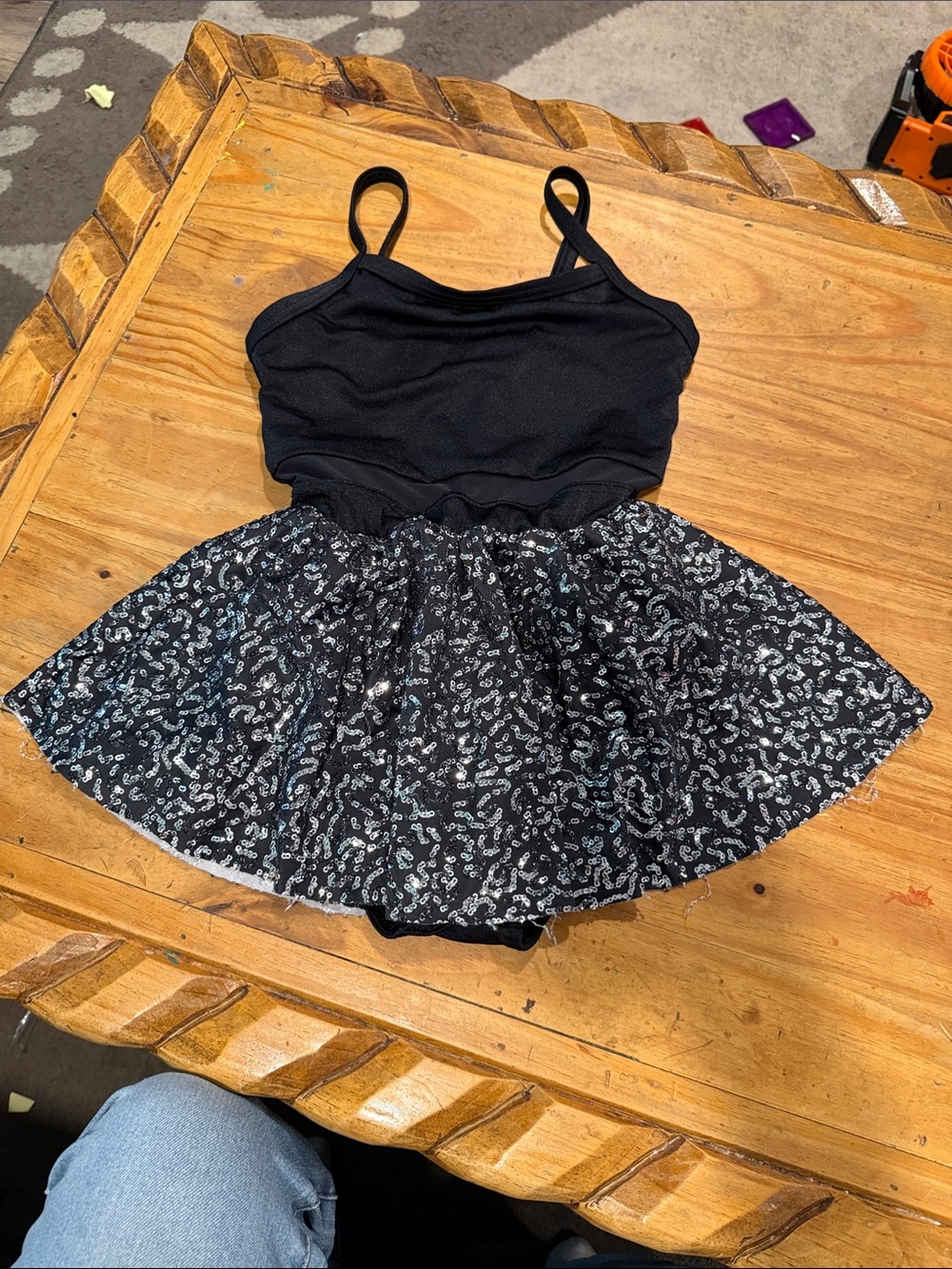 Weissman Black Sequin Tutu Dance Costume